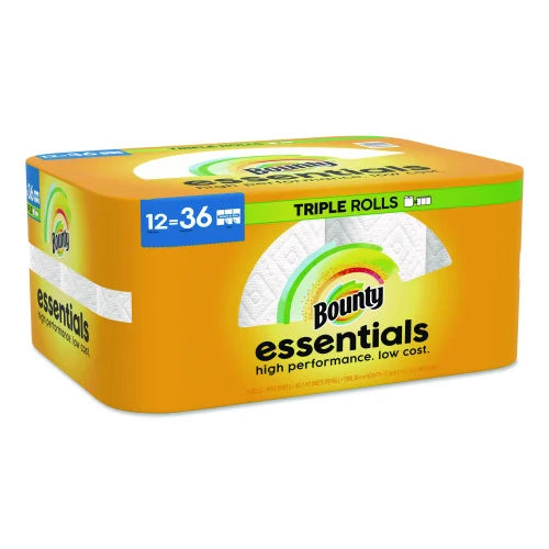Bounty® Essentials Kitchen Paper Towel Rolls, 2-Ply, 162 Sheet Rolls, 12 Rolls (16681) - Grazingbelles
