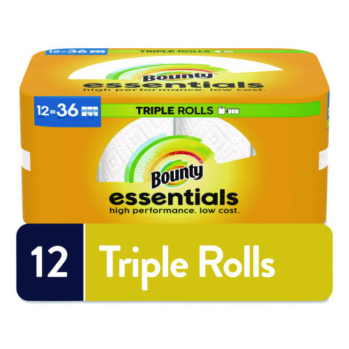 Bounty® Essentials Kitchen Paper Towel Rolls, 2-Ply, 162 Sheet Rolls, 12 Rolls (16681) - Grazingbelles