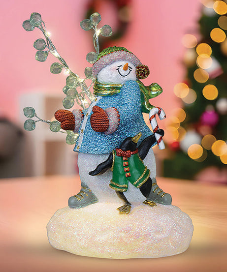 Snowgal And Penguin Lighted Figurine