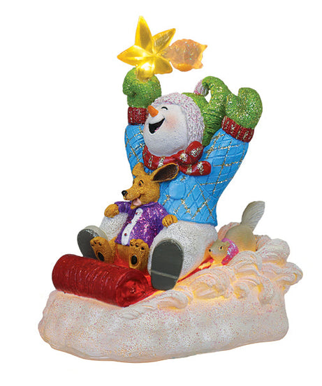 Star Powered Snow Boy Lighted Figurine