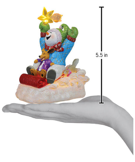 Star Powered Snow Boy Lighted Figurine