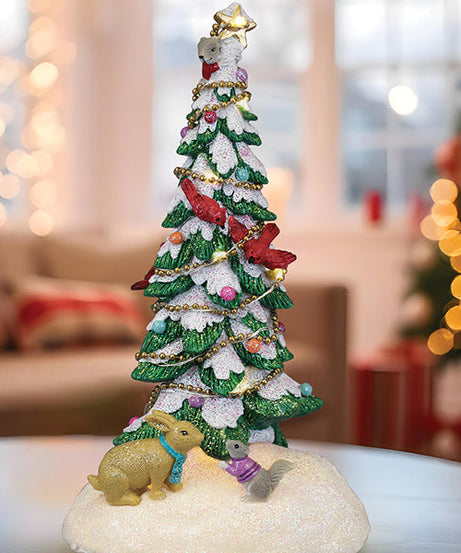 Critter Tree Lighted Figurine