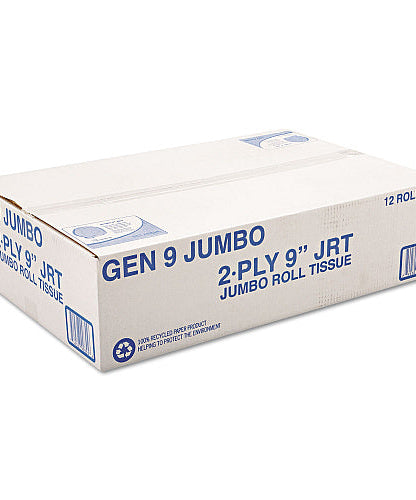 GEN® Jumbo Jr. Toilet Paper Rolls, 2-Ply, 700-ft., 12 Rolls (GEN9JUMBOB)