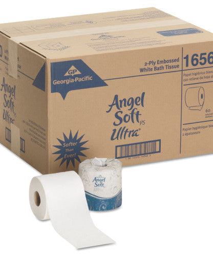 Georgia Pacific Professional Angel Soft ps Ultra 2-Ply Premium Bathroom Tissue, Septic Safe, White, 400 Sheets/Roll, 60/Carton (16560) - Grazingbelles