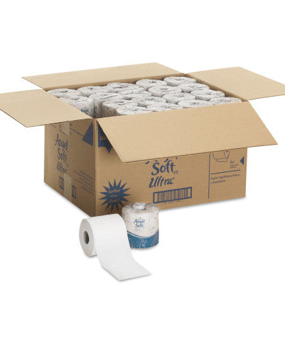 Georgia Pacific Professional Angel Soft ps Ultra 2-Ply Premium Bathroom Tissue, Septic Safe, White, 400 Sheets/Roll, 60/Carton (16560) - Grazingbelles