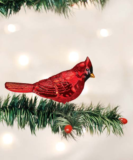Shiny Red Northern Cardinal Ornament