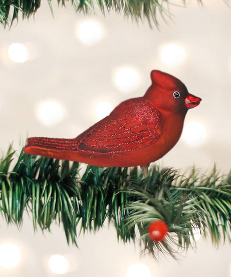 Bright Red Cardinal Ornament