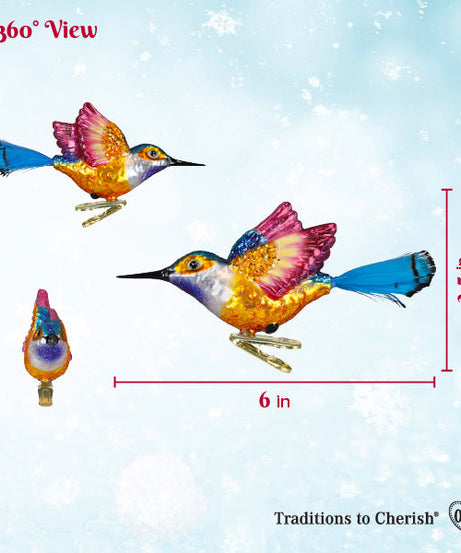 Vibrant Hummingbird Ornament