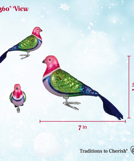 Pink Fruit Dove Ornament