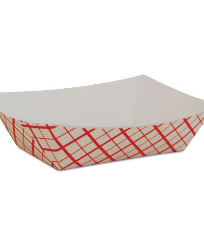 SCT Paper Food Baskets, 0.5 lb Capacity, 4.58 x 3.2 x 1.25, Red/White, Paper, 1,000/Carton (0409)