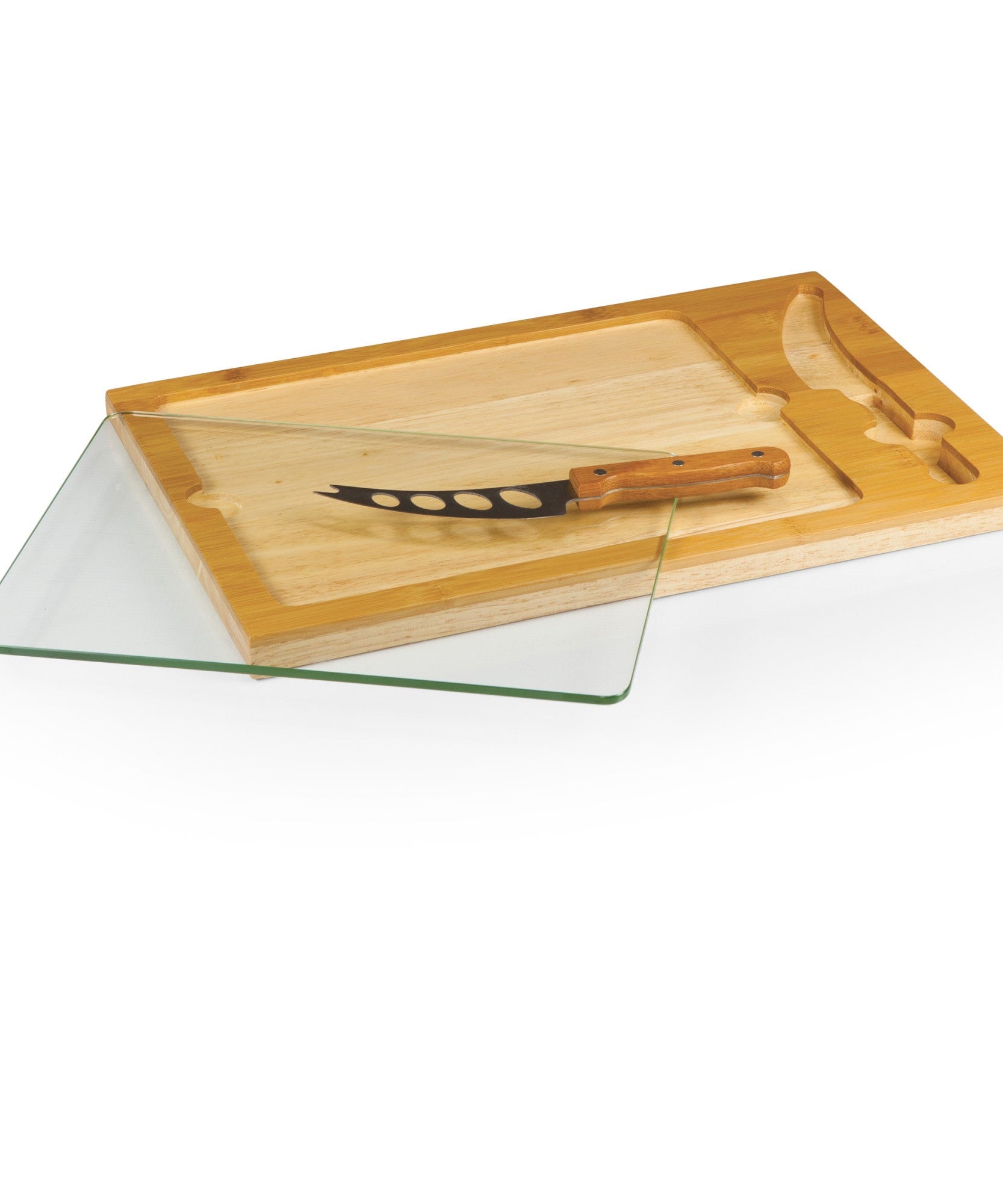 Icon Glass Top Cutting Board & Knife Set
