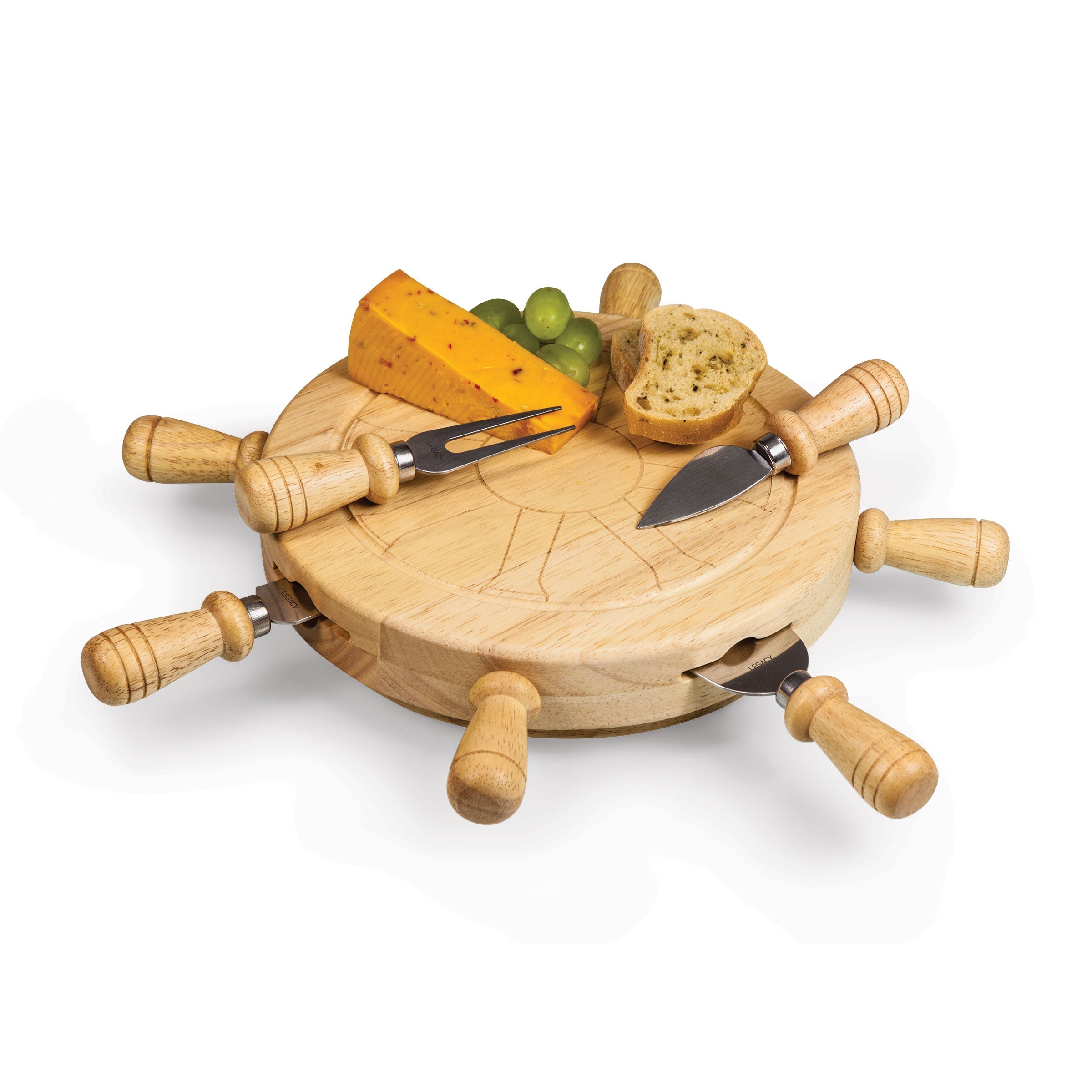 Mariner Lazy Susan Cheese Cutting Board & Tools Set