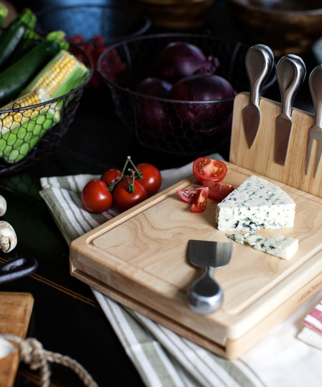 Asiago Cheese Cutting Board & Tools Set