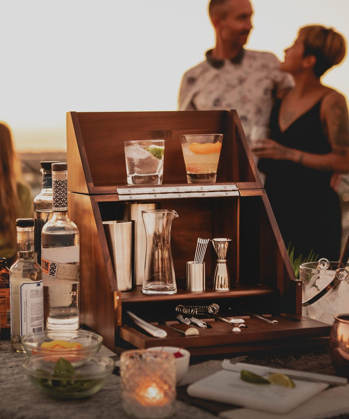 Madison Acacia Tabletop Bar Set