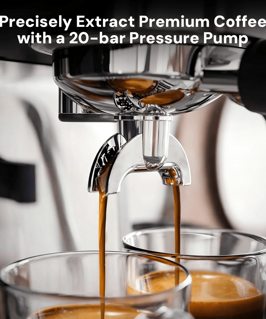 Kismile Espresso Machine, Semi-Automatic Coffee Maker with Bean Grinder and Milk Frother Steam Wand - Grazingbelles