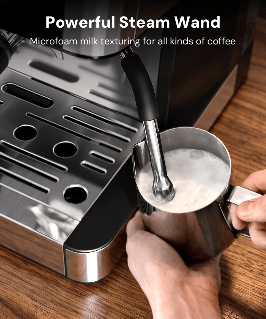Kismile Espresso Machine, Semi-Automatic Coffee Maker with Bean Grinder and Milk Frother Steam Wand - Grazingbelles