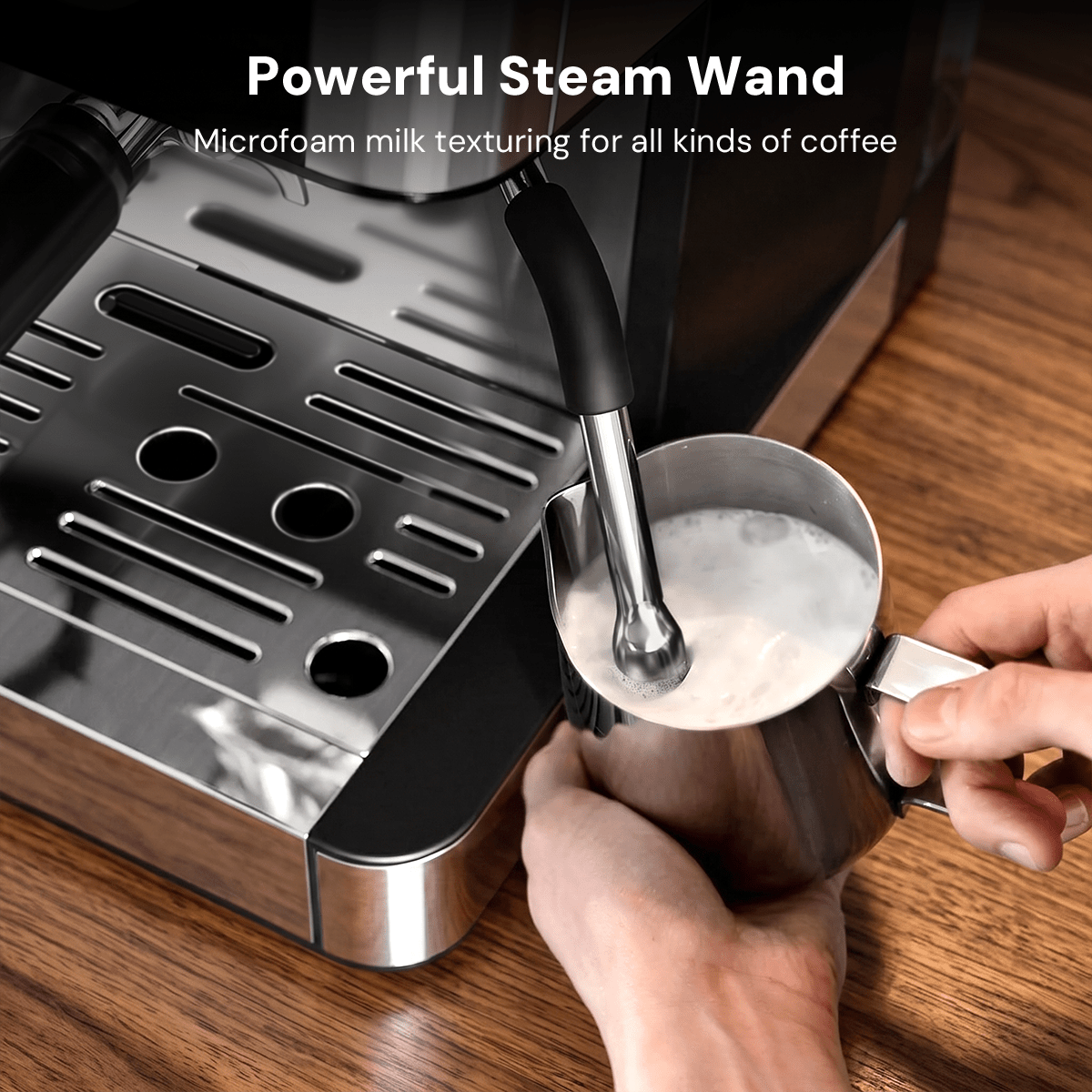 Kismile Espresso Machine, Semi-Automatic Coffee Maker with Bean Grinder and Milk Frother Steam Wand - Grazingbelles