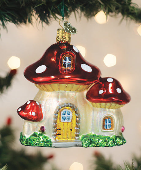 Mushroom House Ornament