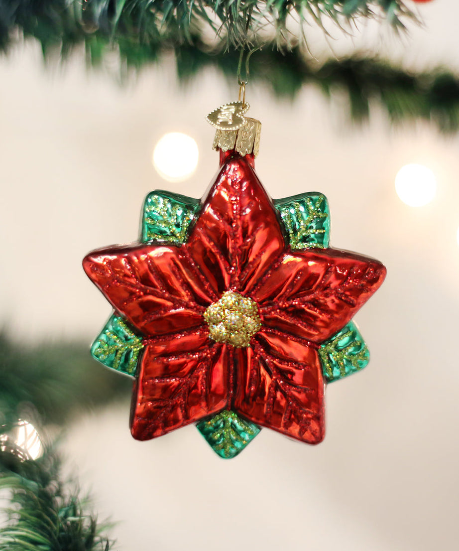 Poinsettia Star Ornament