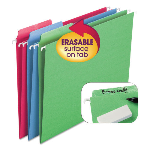 Smead Erasable Folders, Letter Size, 1/3-Cut Tabs, Assorted Colors, 18/Box (64031) - Grazingbelles