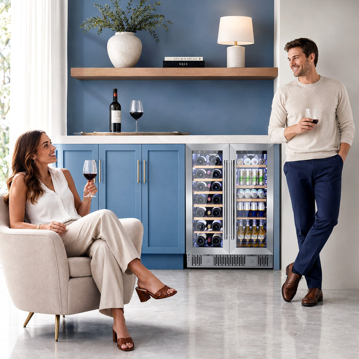 24 Inch Dual Zone Wine Fridges Cooler Beverage Refrigerator 58125RWC0