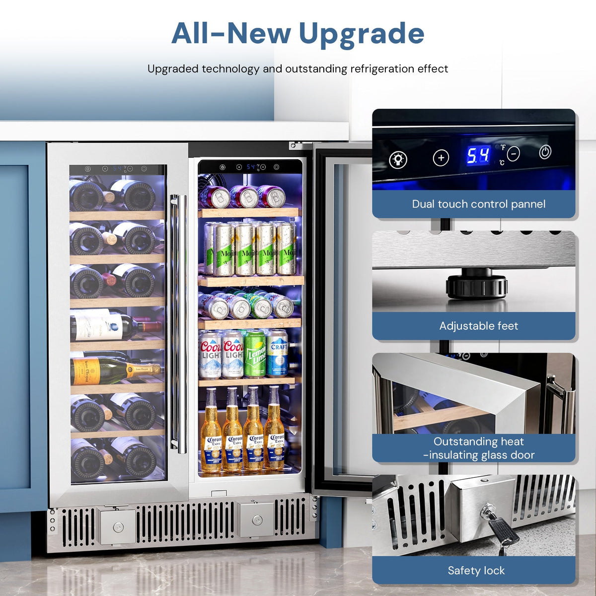 24 Inch Dual Zone Wine Fridges Cooler Beverage Refrigerator 58125RWC0