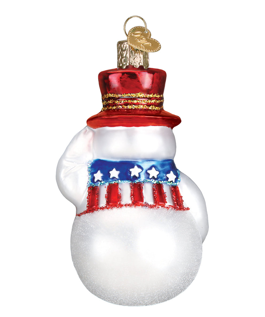 Patriotic Snowman Ornament