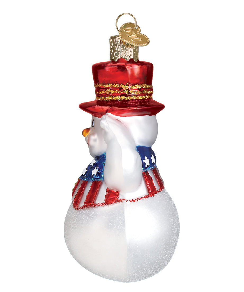 Patriotic Snowman Ornament