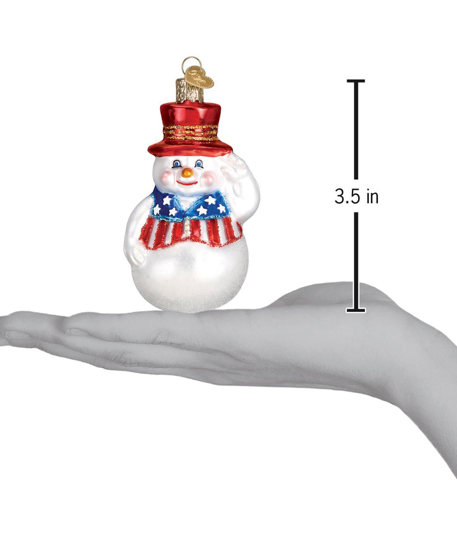 Patriotic Snowman Ornament