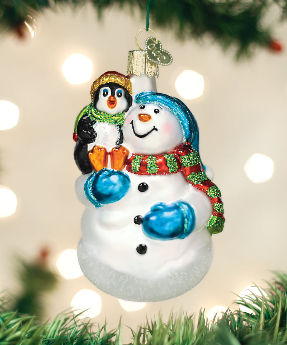 Snowman With Penguin Pal
