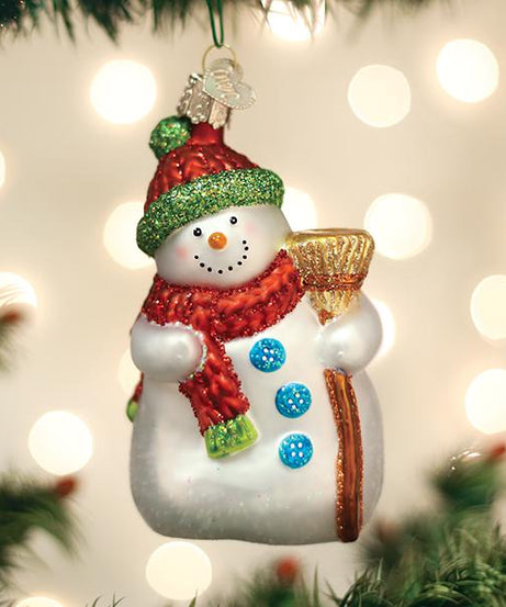 Snowman With Broom Ornament