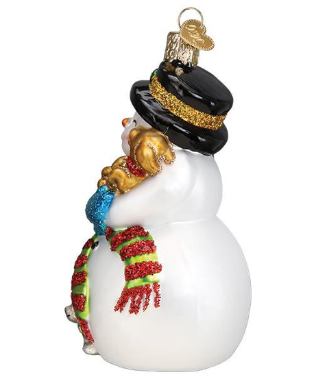 Snowman With Playful Pets