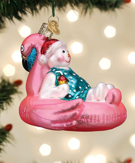Pool Float Snowman Ornament