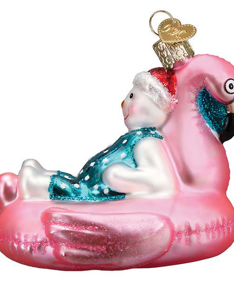 Pool Float Snowman Ornament