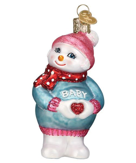 Expectant Snowlady Ornament