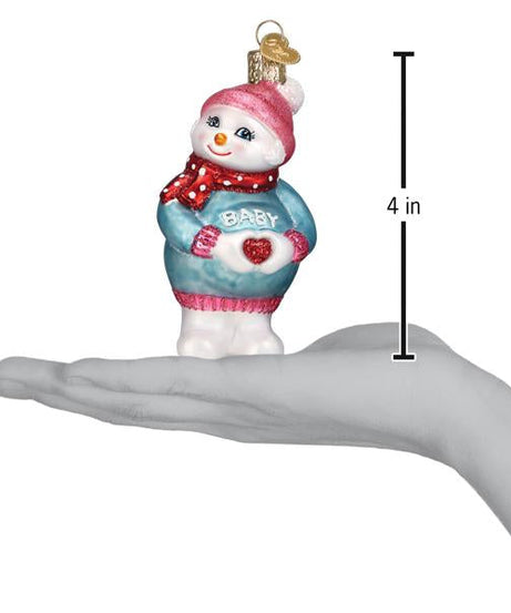 Expectant Snowlady Ornament