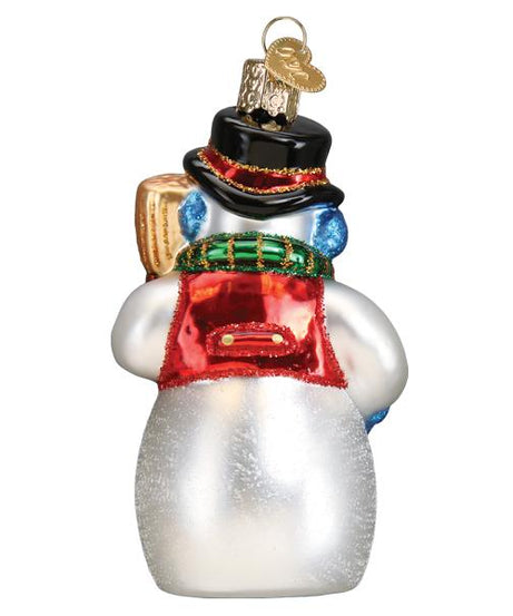 Snowman With Face Mask Ornament