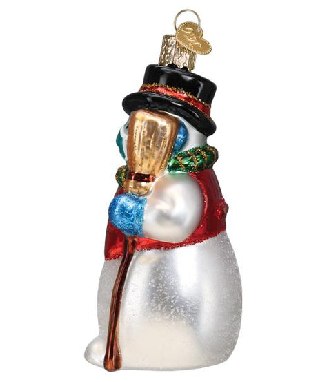 Snowman With Face Mask Ornament