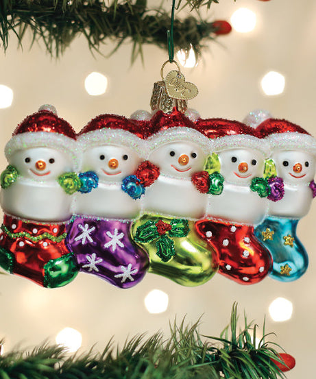 Snow Family Of 5 Ornament