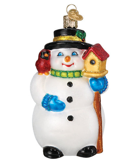 Snowman With Cardinal Ornament - Grazingbelles