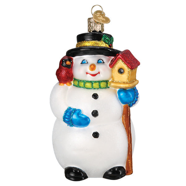 Snowman With Cardinal Ornament - Grazingbelles
