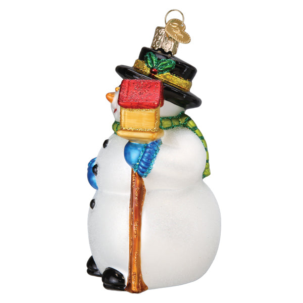 Snowman With Cardinal Ornament - Grazingbelles