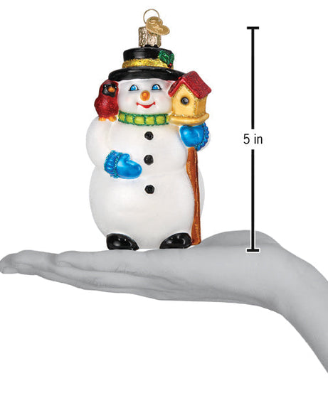 Snowman With Cardinal Ornament - Grazingbelles