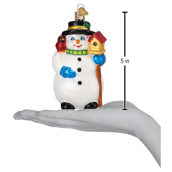 Snowman With Cardinal Ornament - Grazingbelles
