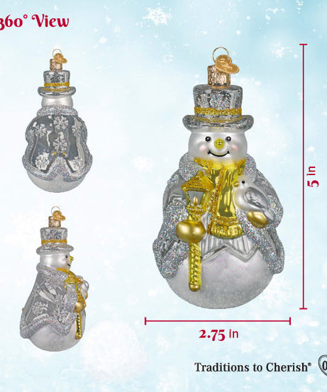 Sterling Snowman Ornament