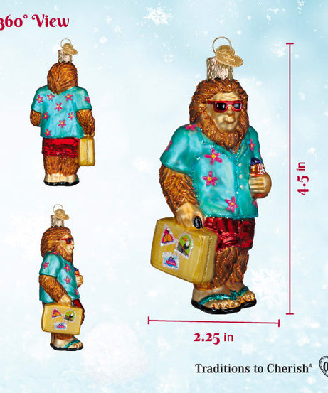 Sasquatch Gone Tropics Ornament