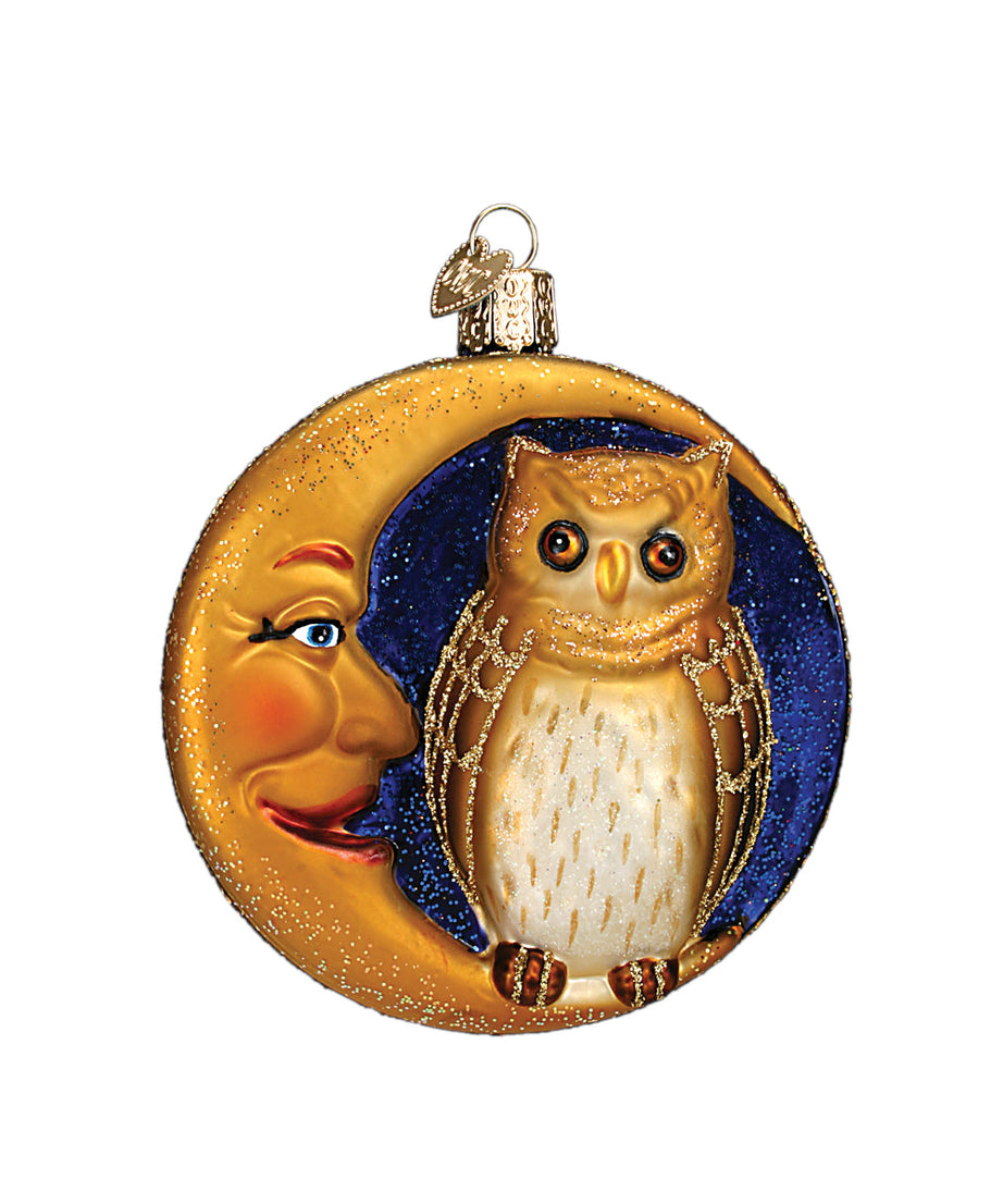 Owl In Moon Ornament