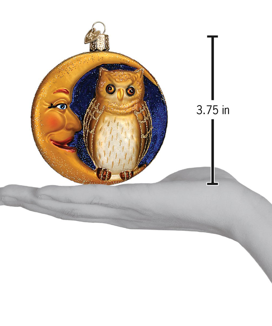 Owl In Moon Ornament