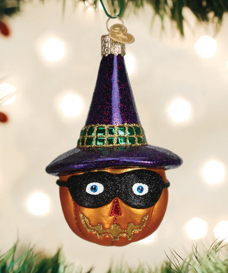 Masked Witch Jack O'lantern Ornament