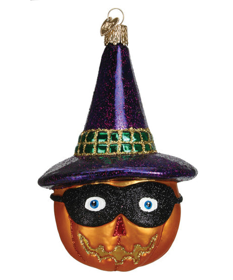 Masked Witch Jack O'lantern Ornament